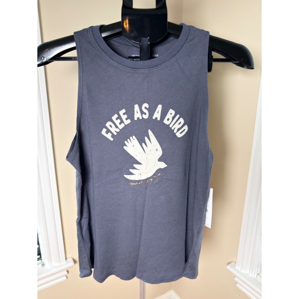 Spiritual Gangster Free As A Bird Muscle Tank Shadow Grey XS FA40411016 SHA NWT